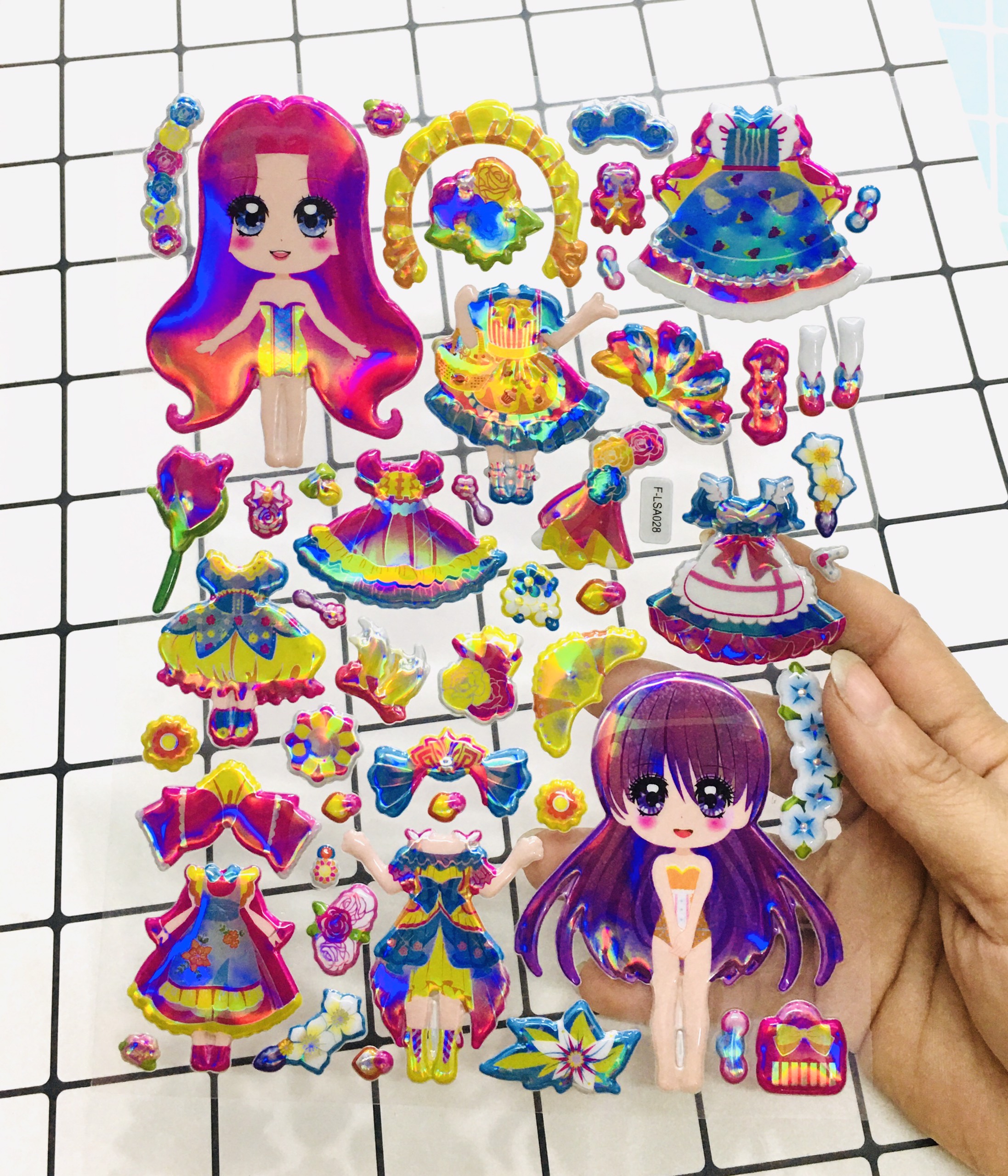 Bảng Sticker hình dán nổi 3D lấp lánh