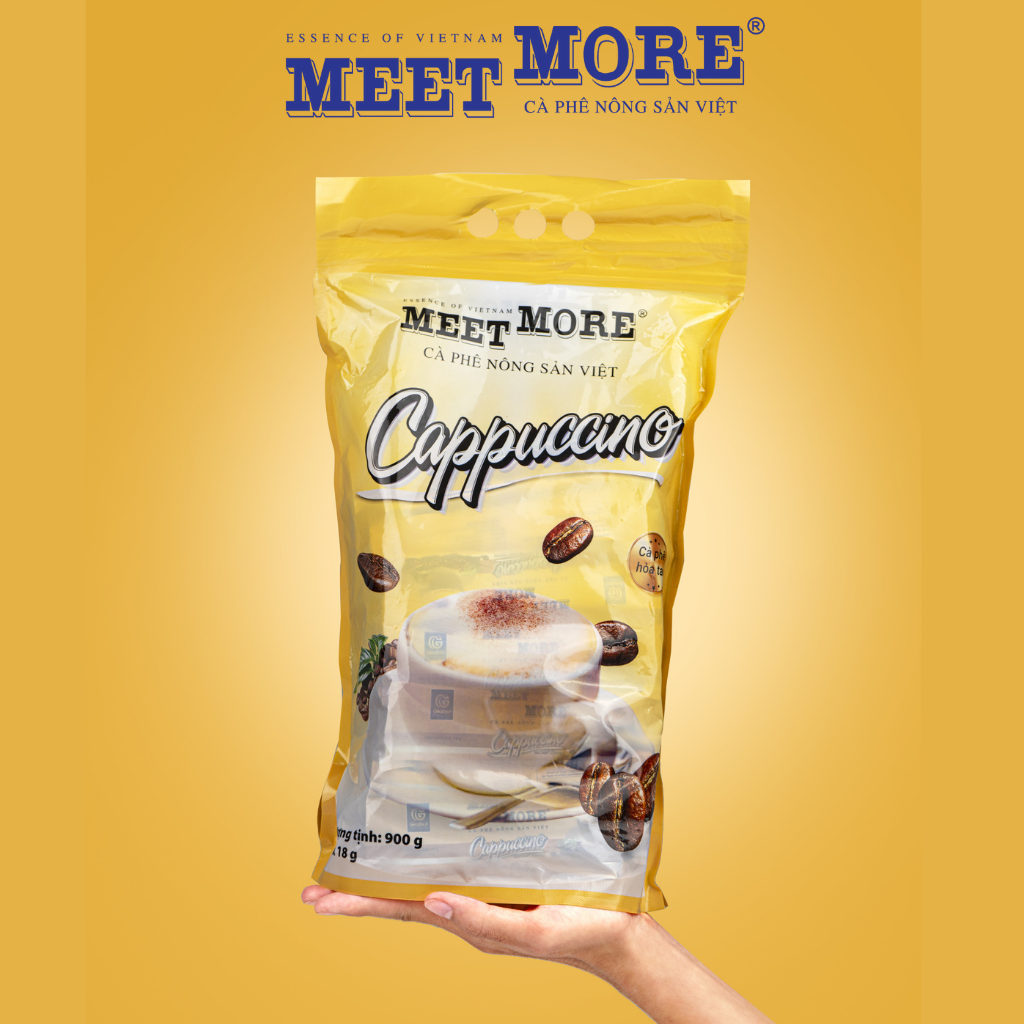 Cappuccino Meet More Instant Coffee Bag (50 Packs/18Gram) - Traditional Coffee