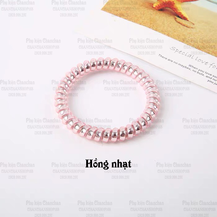 Cột tóc lò xo ánh bạc sang chảnh 5k / sợi