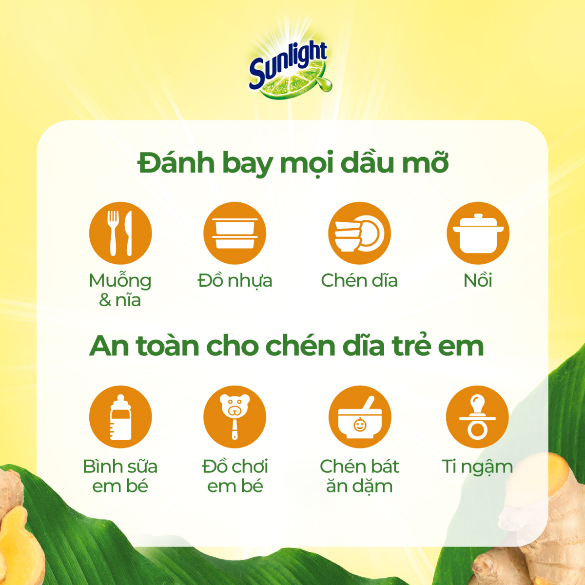Nước rửa chén Sunlight Bio-care Khử Mùi Tanh Hương Quế & Bồ Hòn 100% Gốc thực vật Chai 3.5kg