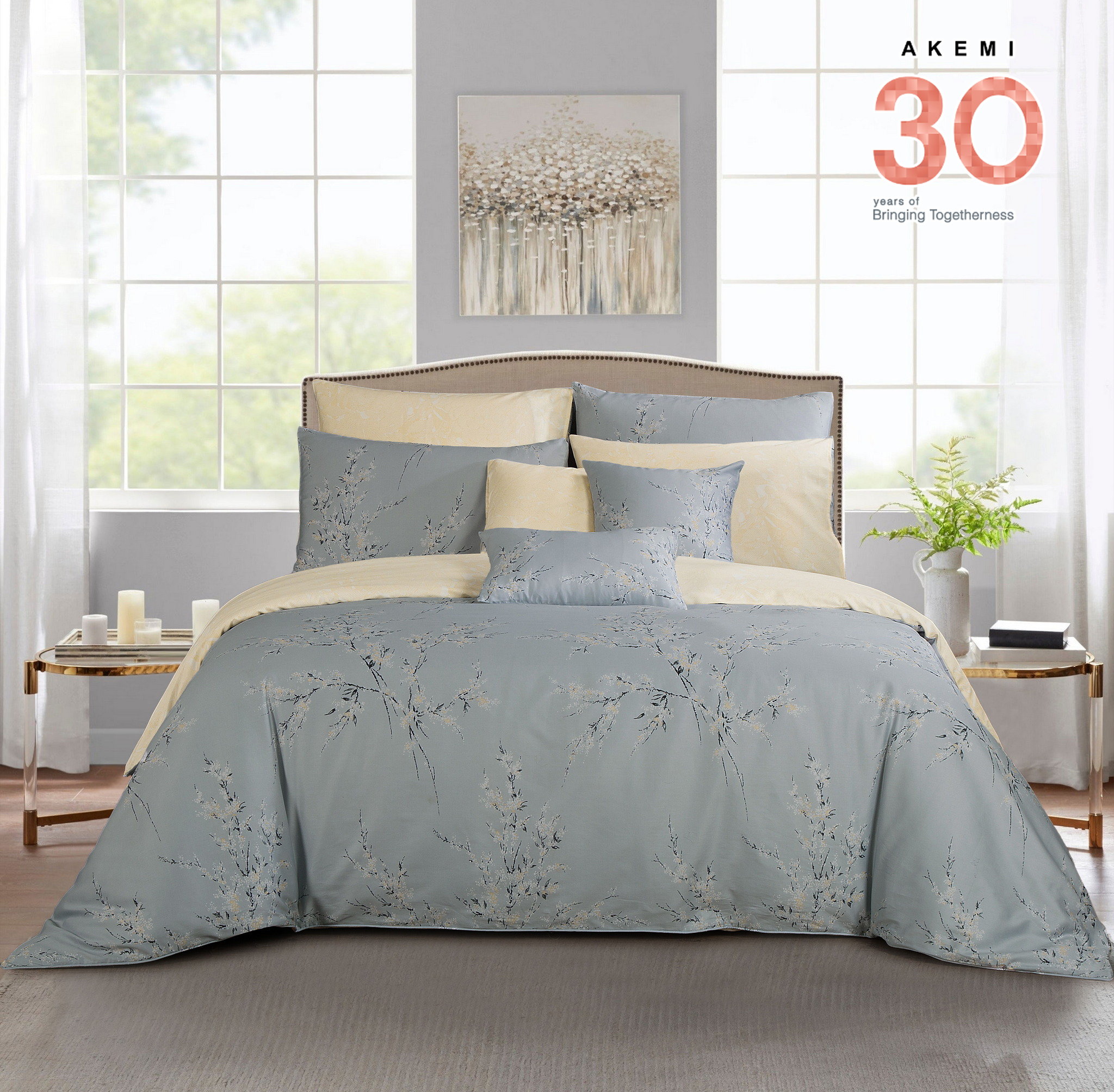 Bộ Ga kèm Vỏ Chăn Akemi Cotton Select Affluence, gồm 6 món (King/Queen)