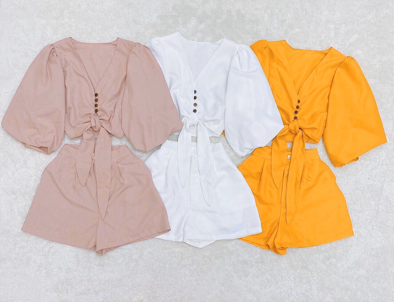 Set bộ đũi nơ eo cao cấp