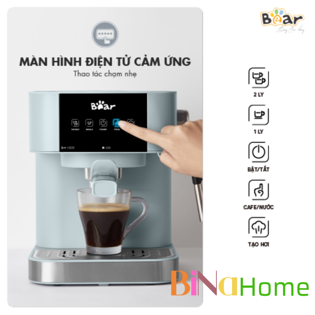 (Có sẵn BH 18 tháng) Máy Pha Cà Phê Bear KFJ-A15L1 (CF-B15V1) Màu Xanh BINAHOME