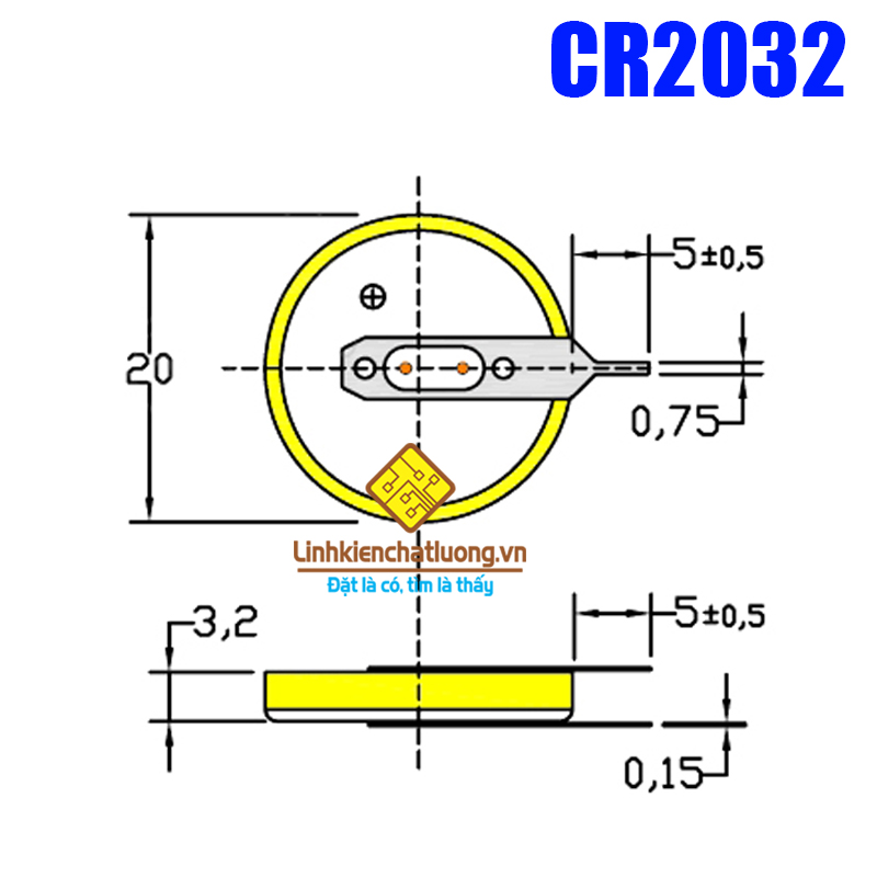 Pin CR2032 Chân Hàn