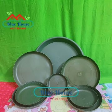 Đĩa lót chậu xanh (Đĩa chậu monrovia) đủ size chậu