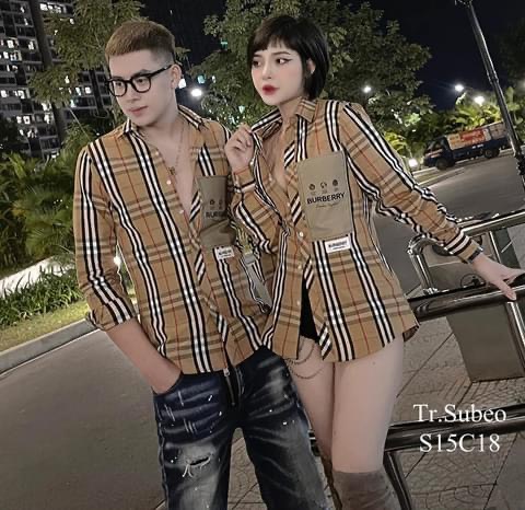 Áo sơ mi kẻ bbr Chất kẻ thô