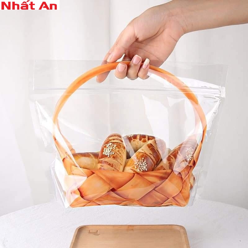 Túi zip đựng bánh hình giỏ xách size nhỏ - 50 cái