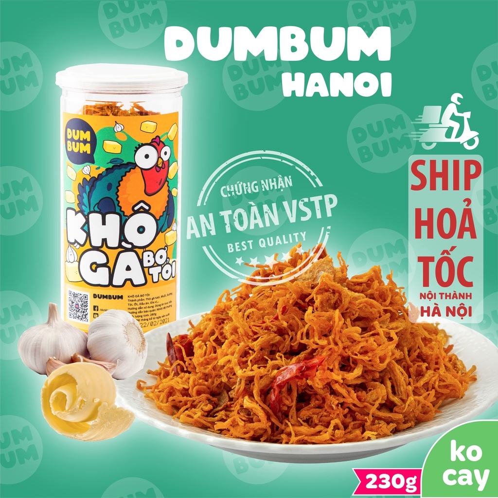 BÁO GIÁ Khô Gà Bơ Tỏi Hà Nội | Shopee Lazada Sendo Tiki mới nhất 70 ∏✆▬ Khô gà bơ tỏi DumBum 230g đồ ăn vặt Hà Nội