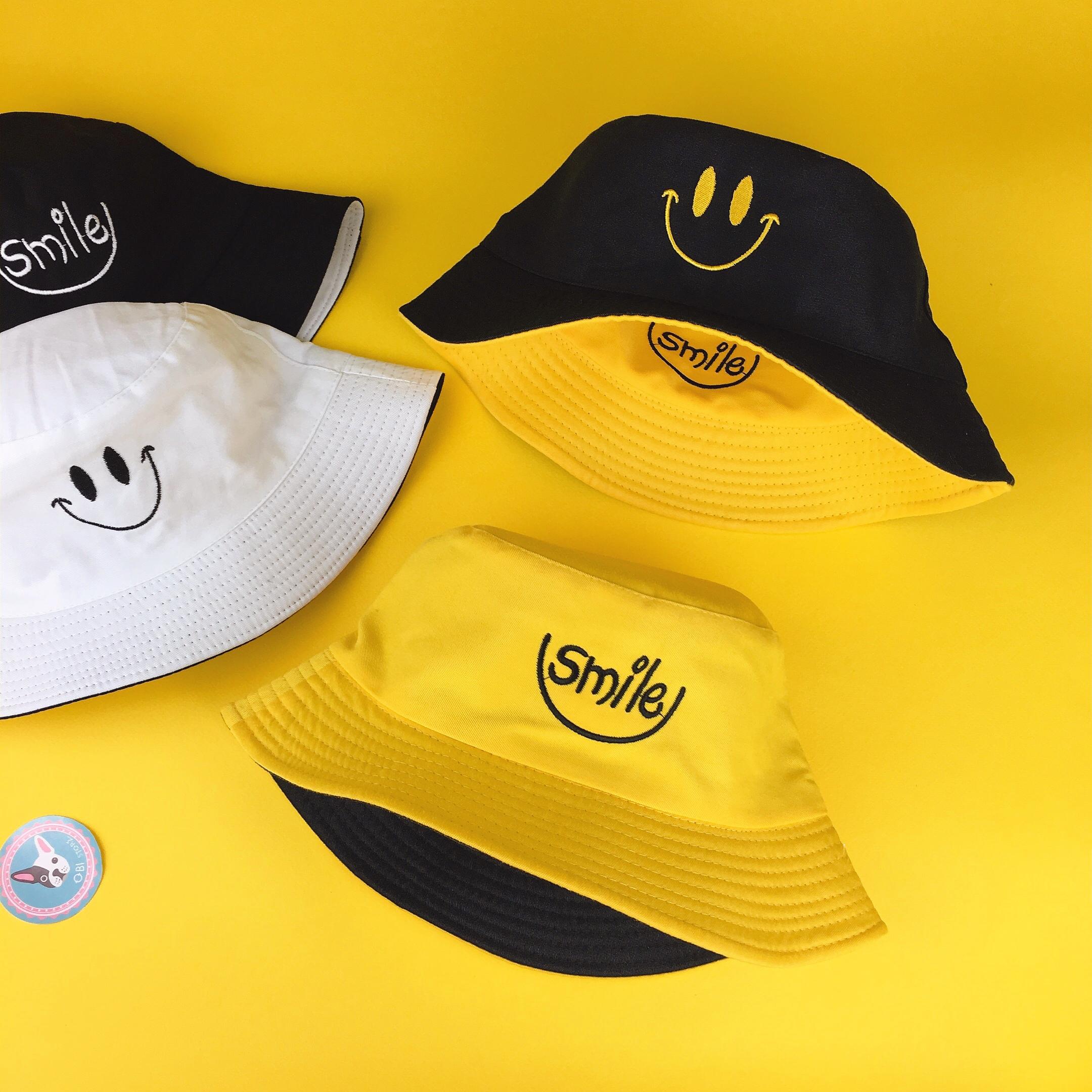 [HCM]Nón Bucket 2 mặt icon SMILE - N147
