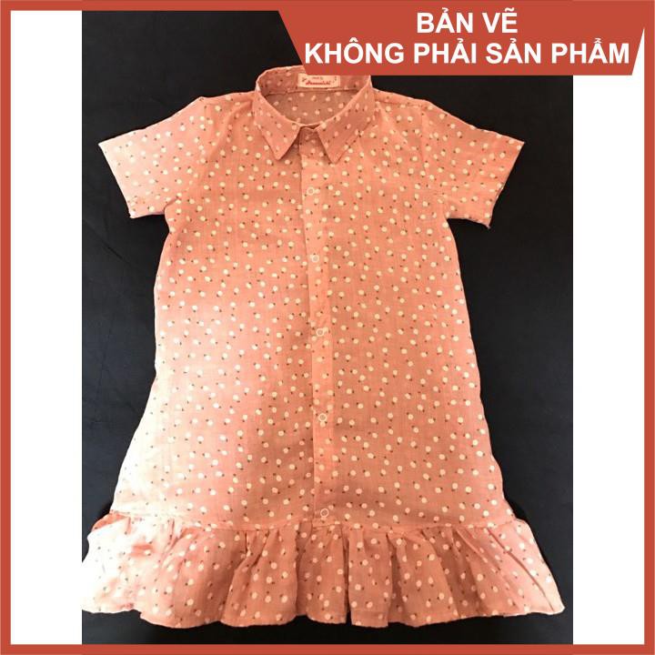 Rập giấy đầm đuôi cá bé gái mã R335 (BẢN VẼ)