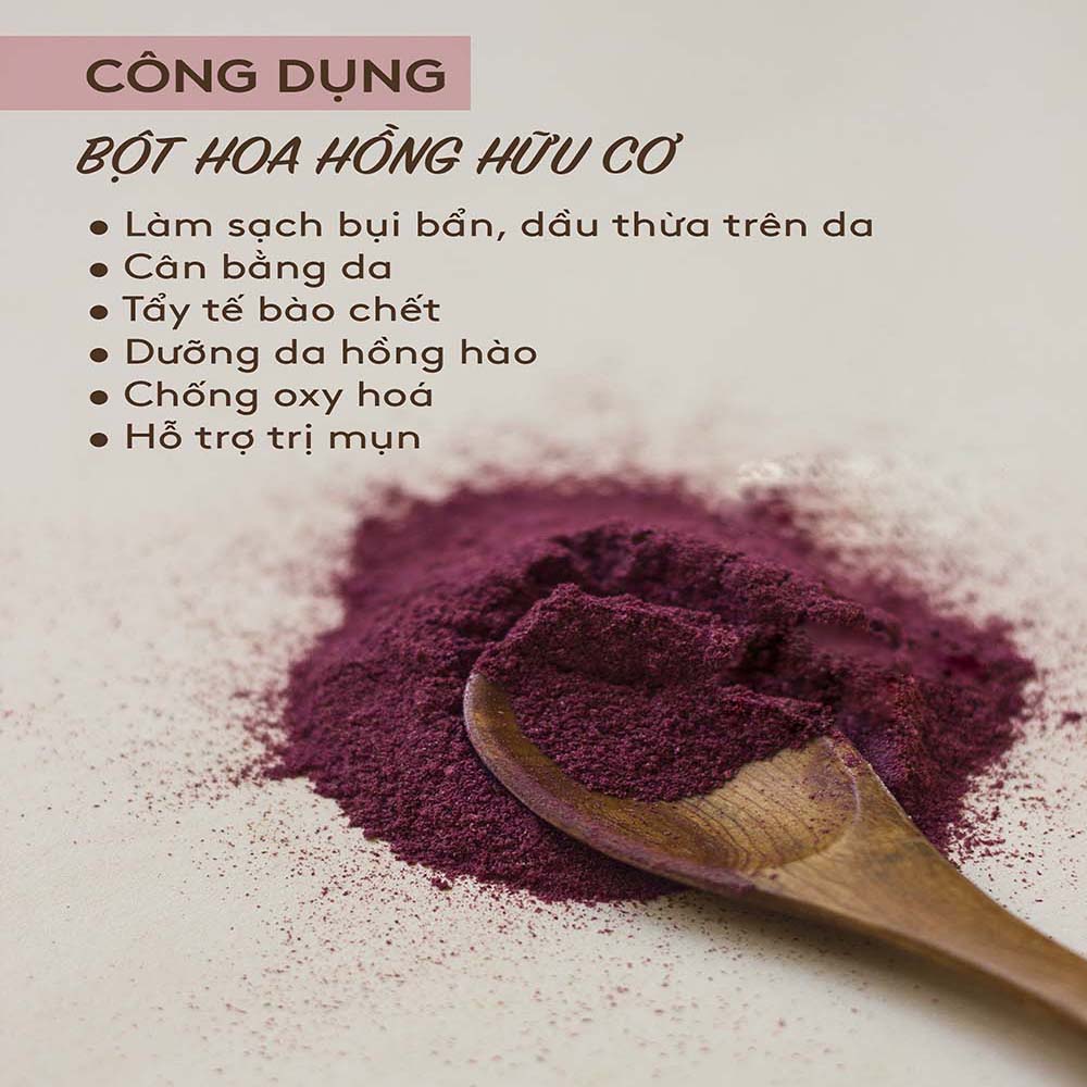 Bột hoa hồng nguyên chất 100g
