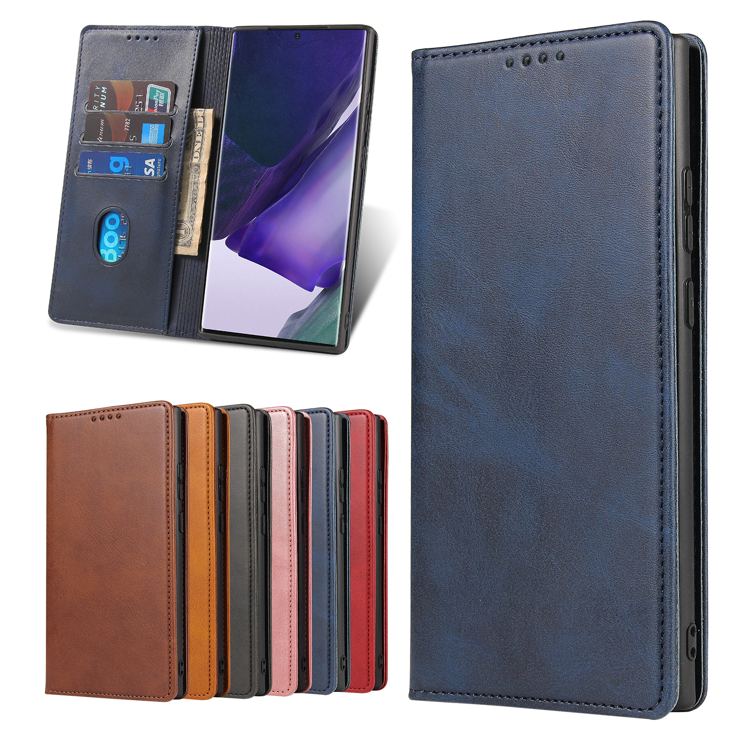 Bao da Samsung Note 8 / Note 9 / Note 10 / Note 10 plus / Note 20 / Note 20 ultra nắp gập dạng ví cao cấp , tích hợp chân chống xem phim
