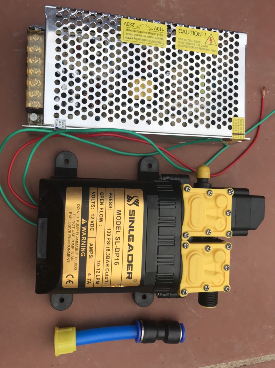 Máy bơm đôi Sinleader  12v siêu mạnh,nguồn 12v 10a