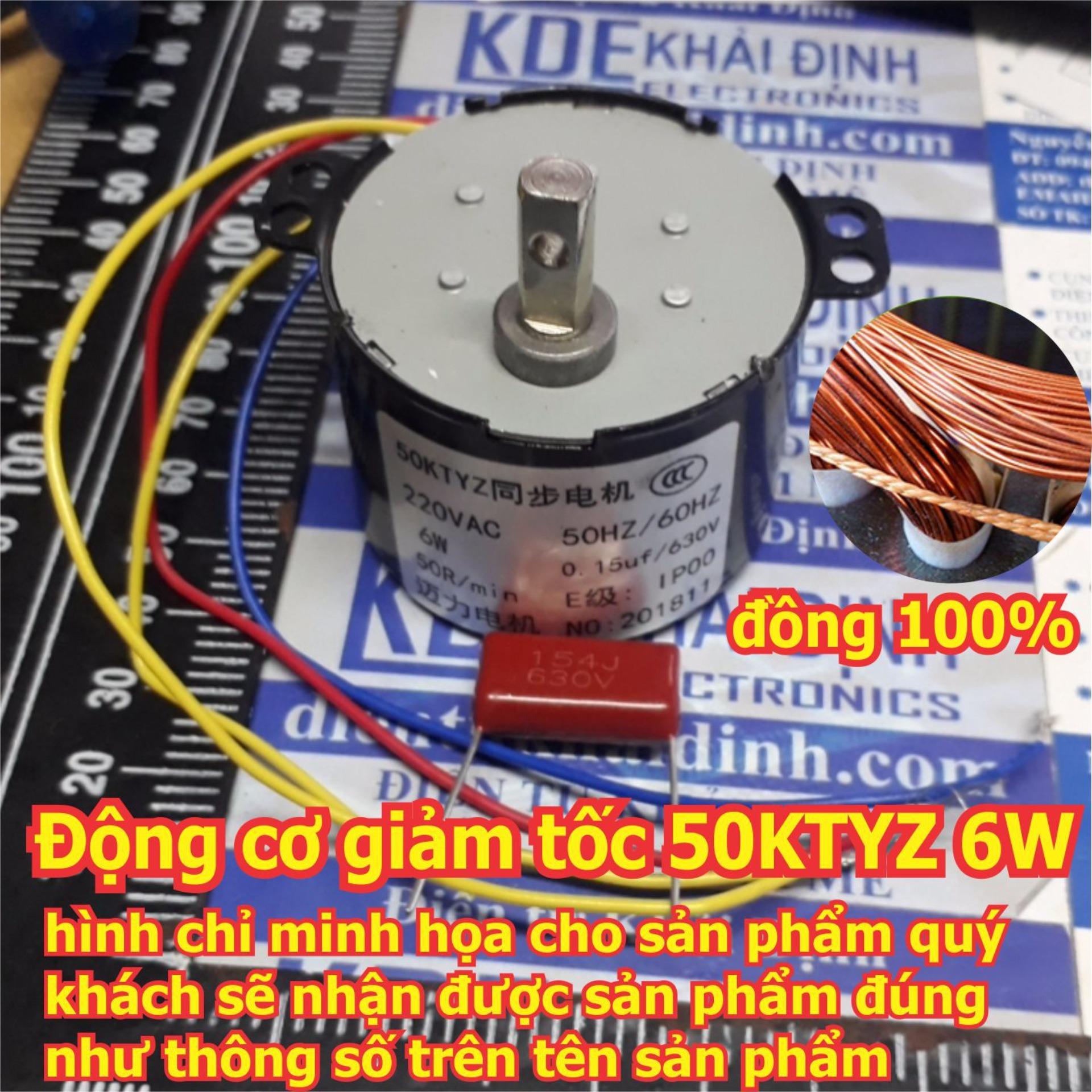 ĐỘNG CƠ GIẢM TỐC 220VAC 50KTYZ TRỤC 7MM 6W các tốc độ 10V/P~110/P kde5242
