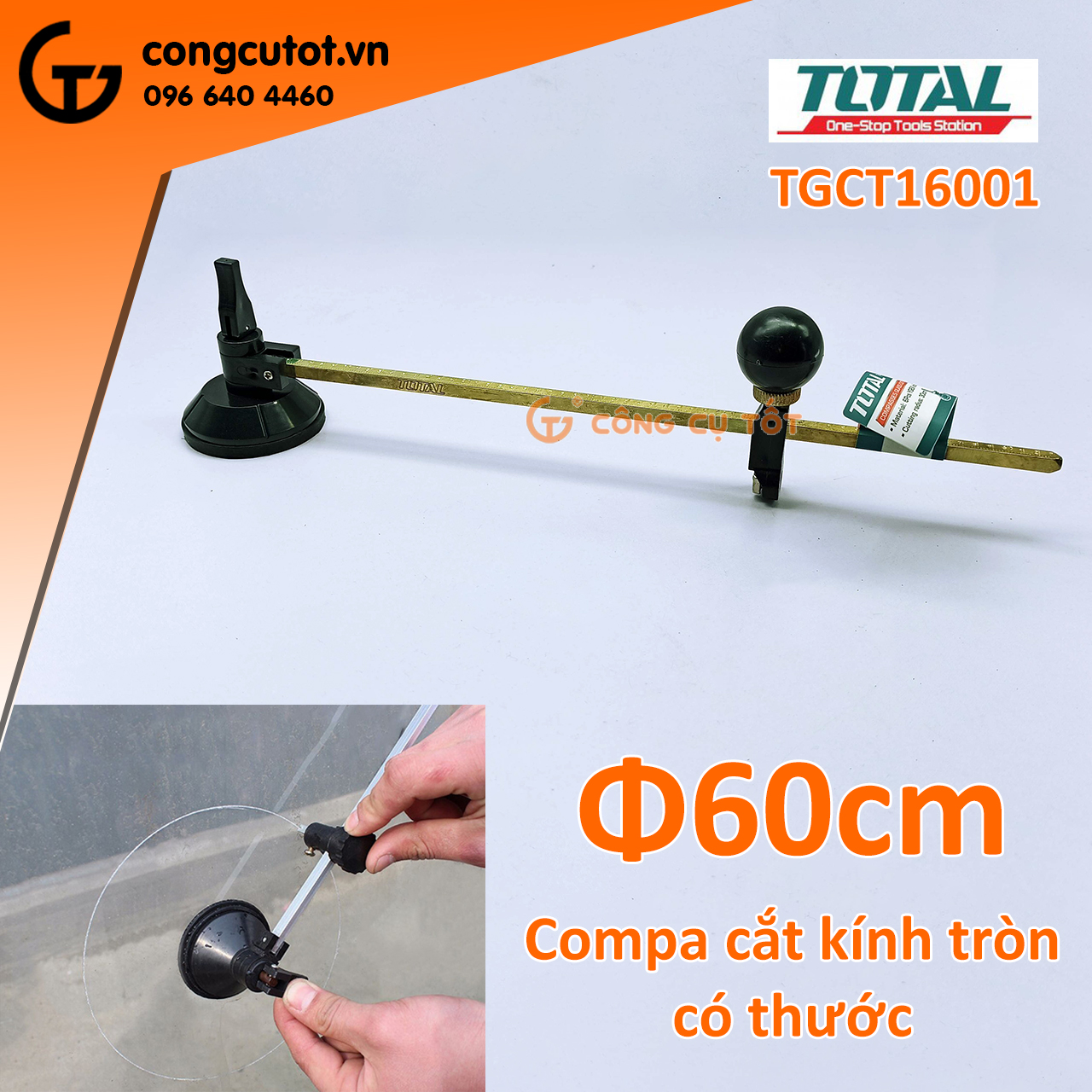 Dao cắt kính hình compa Total TGCT16001 600mm
