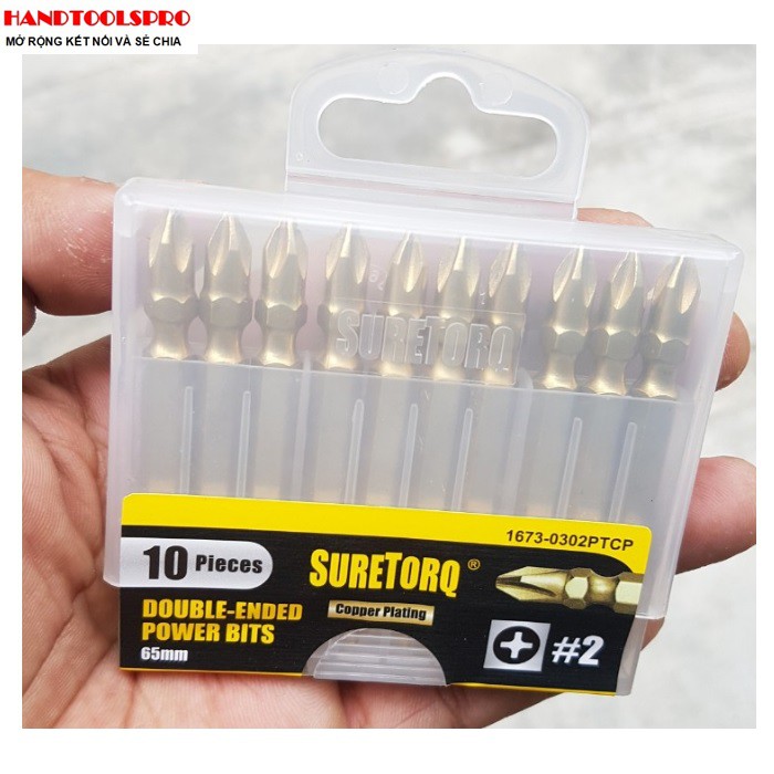 Mũi siết vít 2 đầu bake suretorq 1673-0302ptcp ph2x65mm