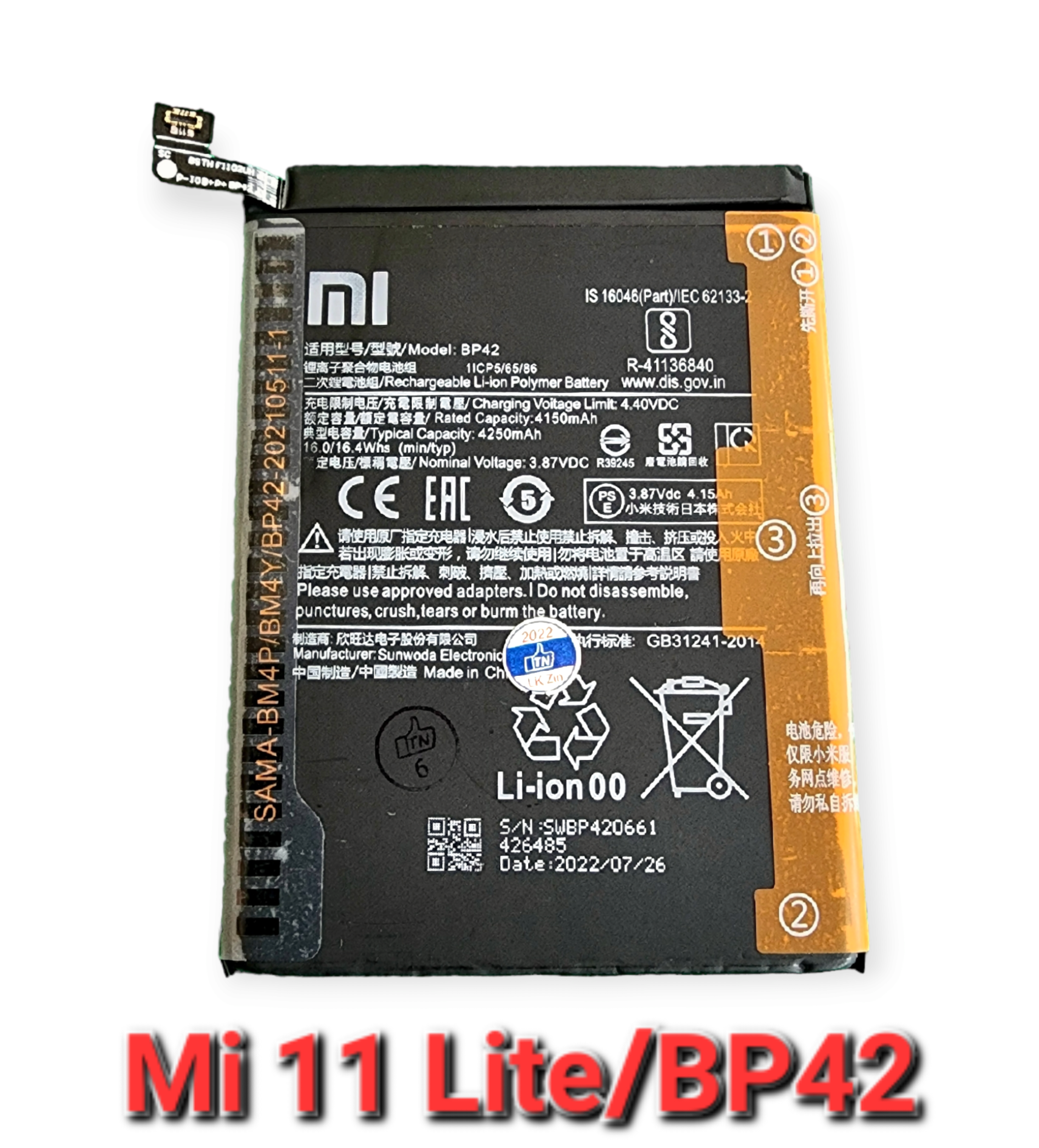 Pin Xiaomi Mi 11 Lite/BP42 Zin Hãng