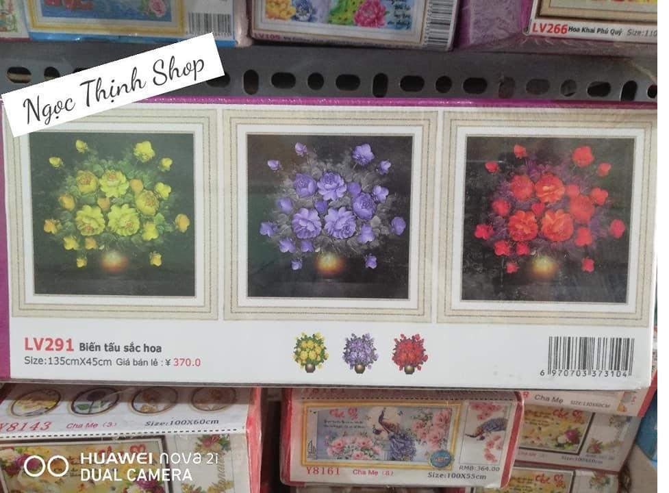 Tranh đính đá Bình Hoa Nghệ Thuật 3 bức LV291