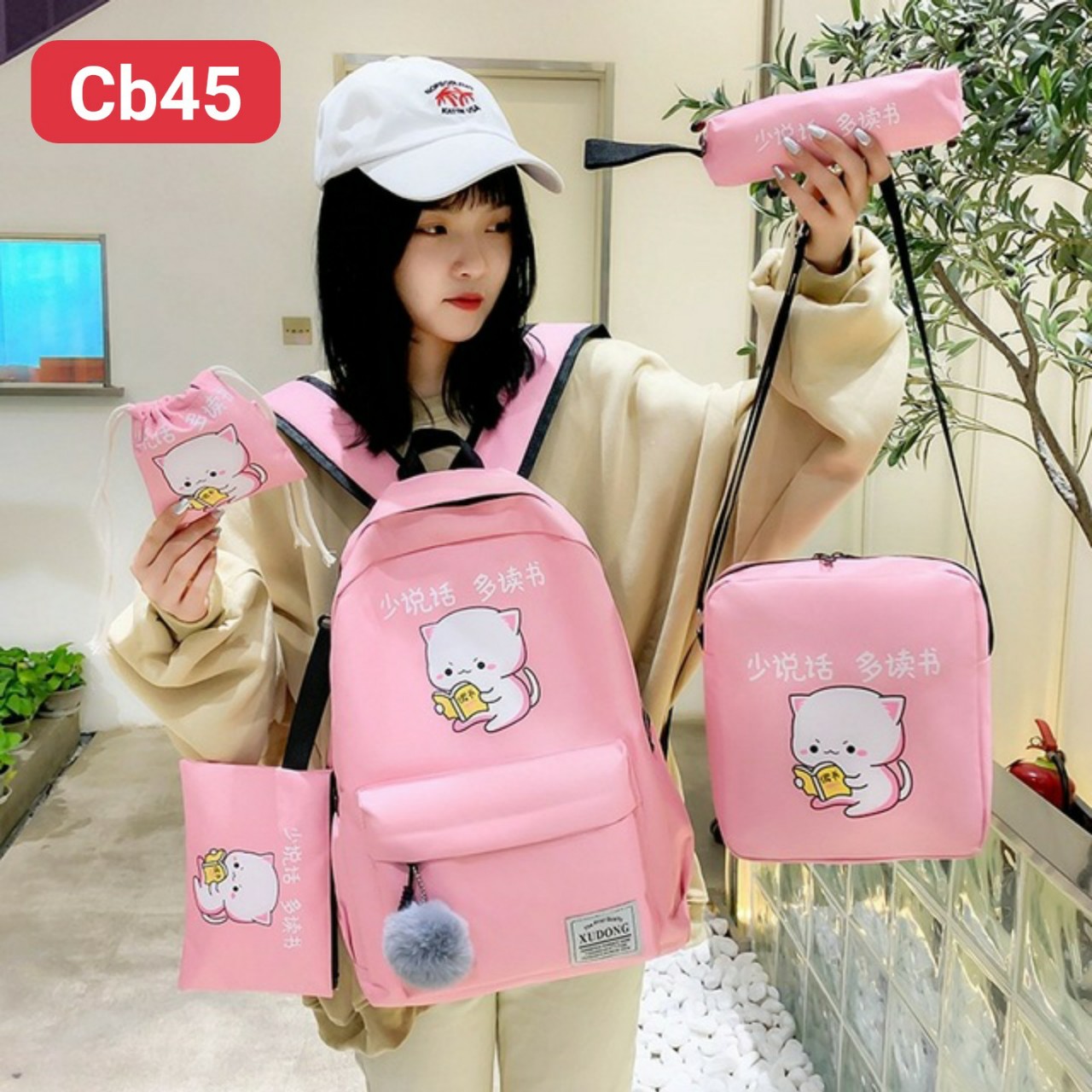 COMBO 4 MÓN mèo đọc sách bay lơ lửng mùa mưa cb45