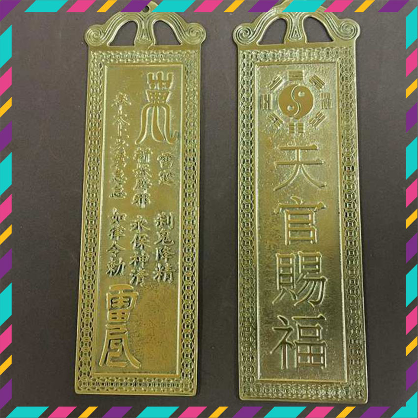 Thẻ đồng Bát Quái Thiên Quan Tứ Phúc