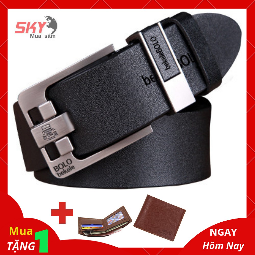 [ TẶNG VÍ DA ] Thắt lưng nam Cao Cấp da thật