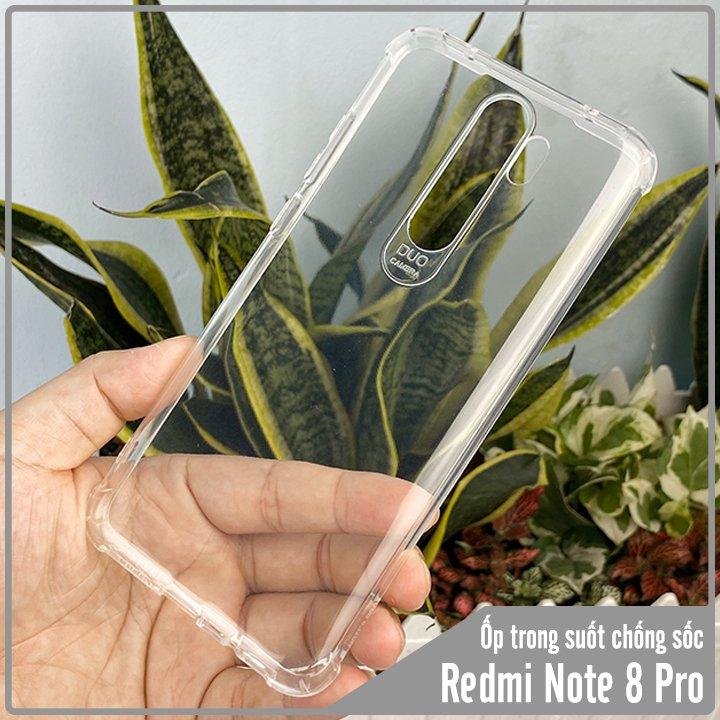 Ốp lưng cho Xiaomi Redmi Note 8 Pro trong suốt chống sốc 6D