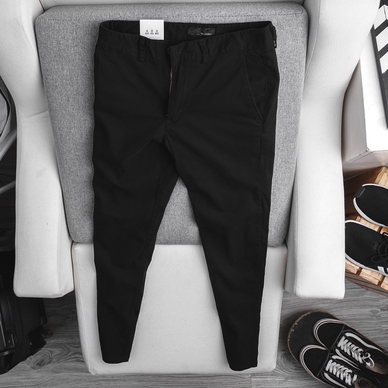 [Hoàn Tiền 15%] Quần Kaki Zara Ống Suông Co Giãn Trơn Basic Vải Dày Dặn Co Giãn