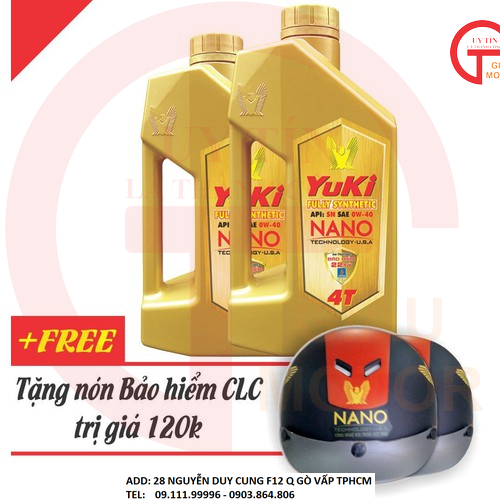 NHỚT TỔNG HỢP SIÊU CẤP YUKI FULLY SYNTHETIC SN 0W40 1QUART