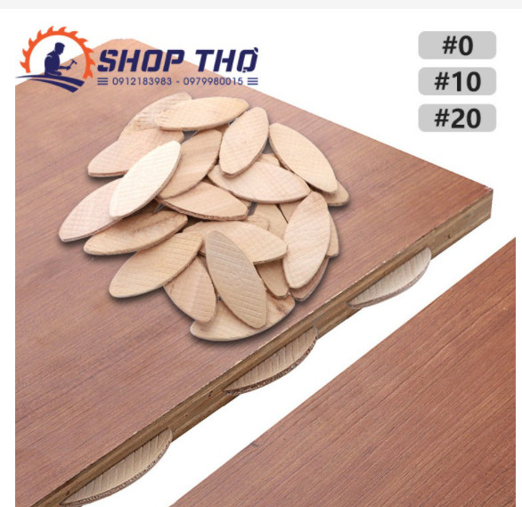 Mộng Bánh Quy liên kết gỗ cỡ 0, 10, 20 ( Túi 100 Miếng )
