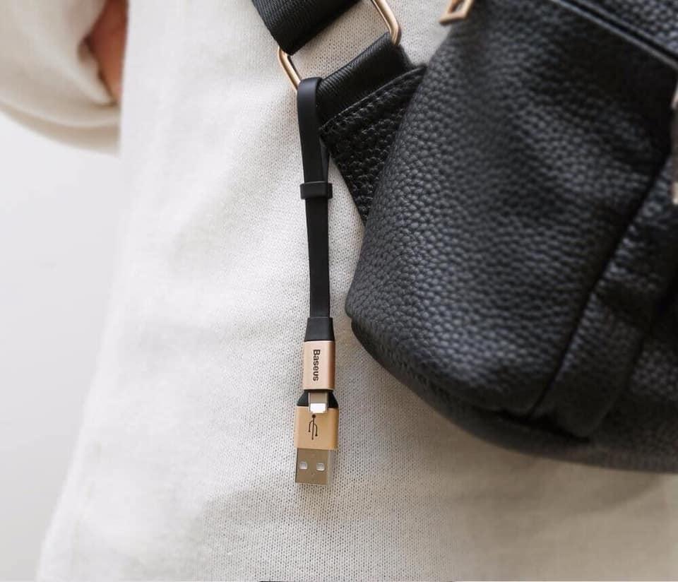Cáp Baseus Lightning Portable 23cm (2A, Sạc nhanh, Siêu ngắn, Siêu bền)