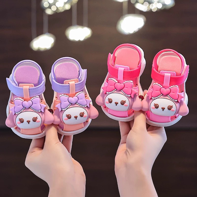 Giày quai dán hình thỏ Koromi cho bé gái siêu mềm dễ thương size 18-29