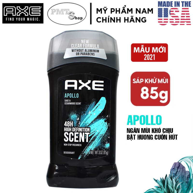[USA] Lăn Sáp khử mùi nam Axe Apollo Deodorant 85g (sáp xanh) - Mỹ