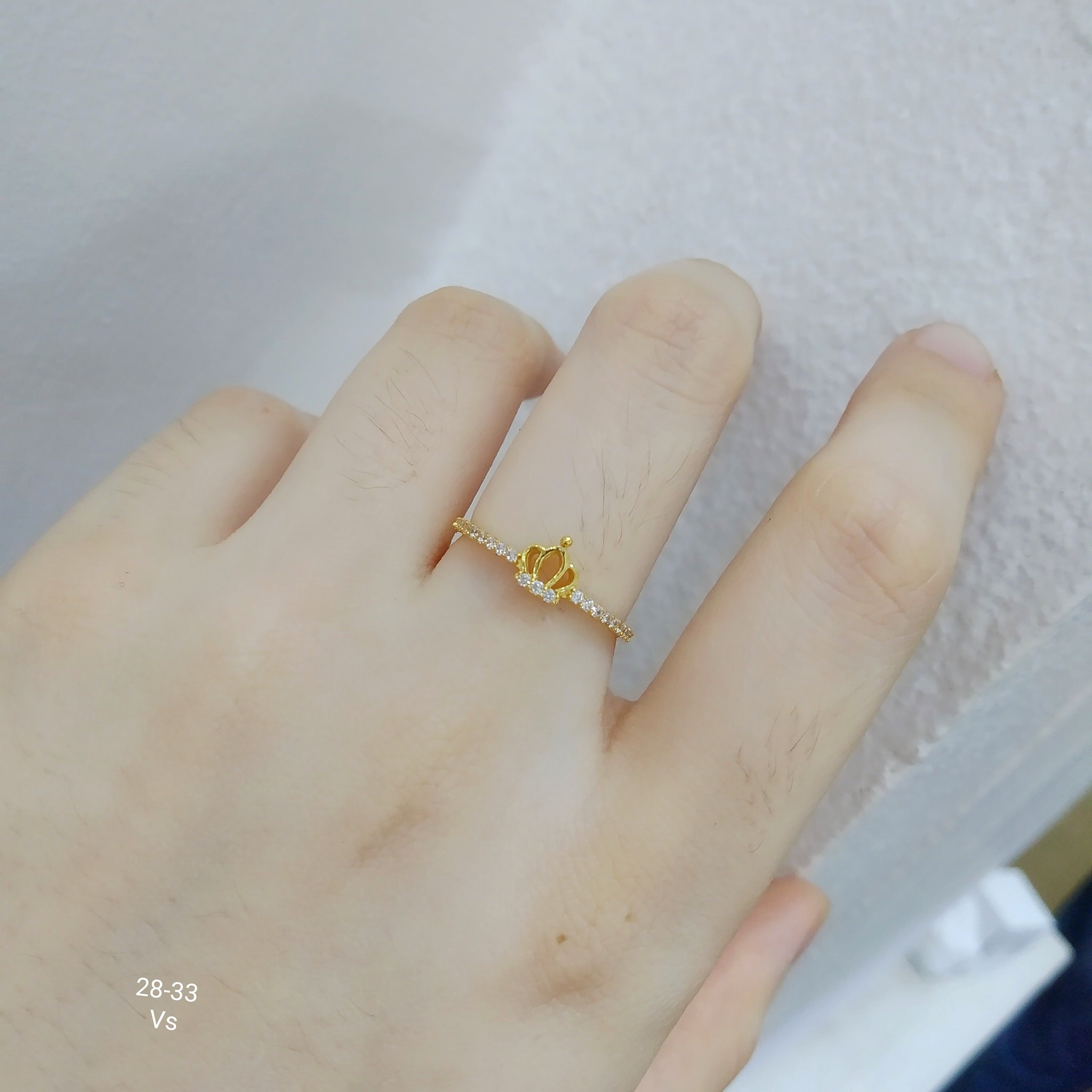 Nhẫn nữ vàng tây mặt vương miện MS33