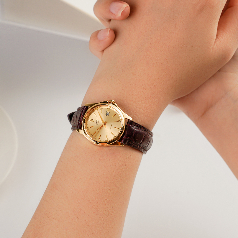 Đồng hồ Casio nữ LTP  dây da 2 màu lựa chọn
