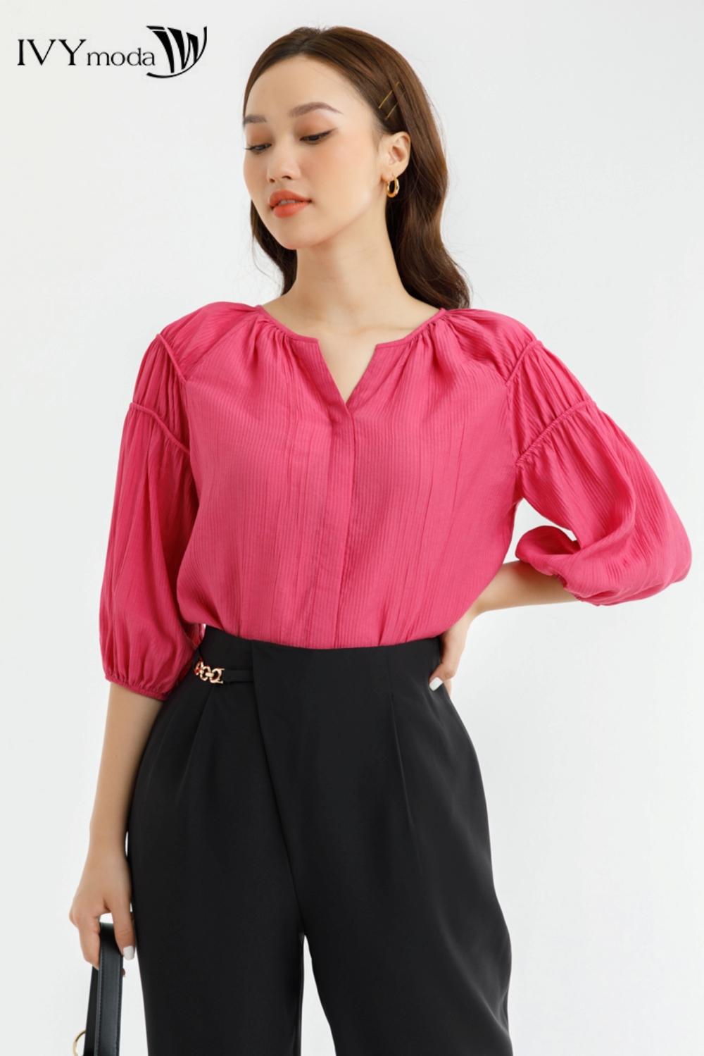 Quần baggy phối phụ kiện IVY moda MS 22B9312