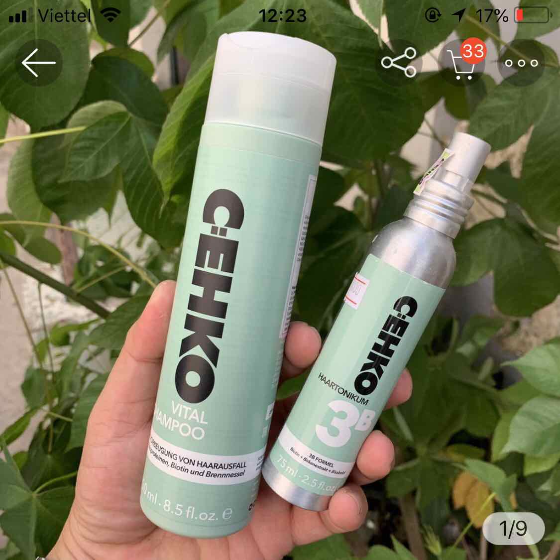 Dầu gội chống rụng tóc Cehko và xịt mọc tóc 75ml