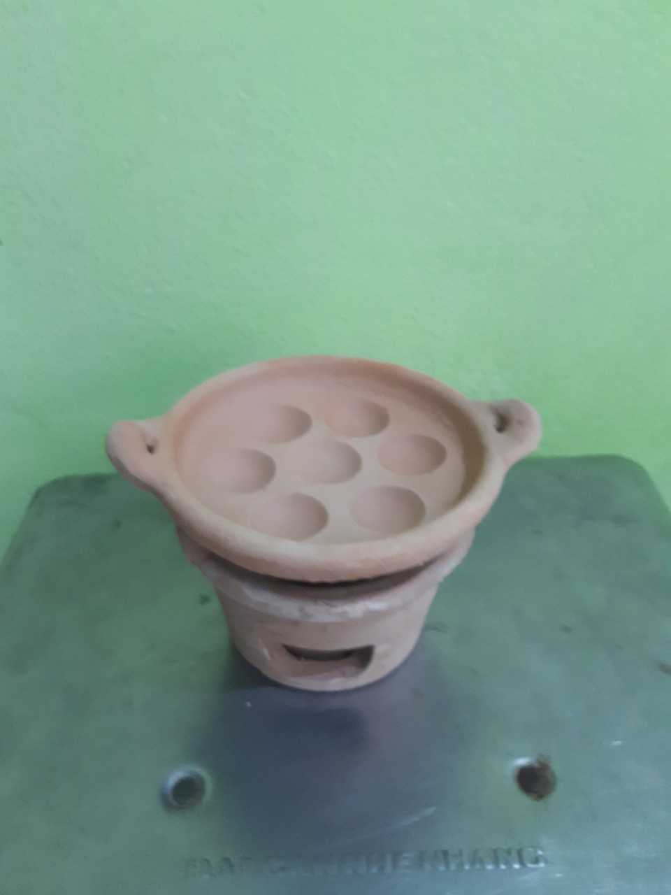 Combo bộ lò và khuôn đất nung nhí 7 lổ ( sản phẩm bé tí) kèm nắp