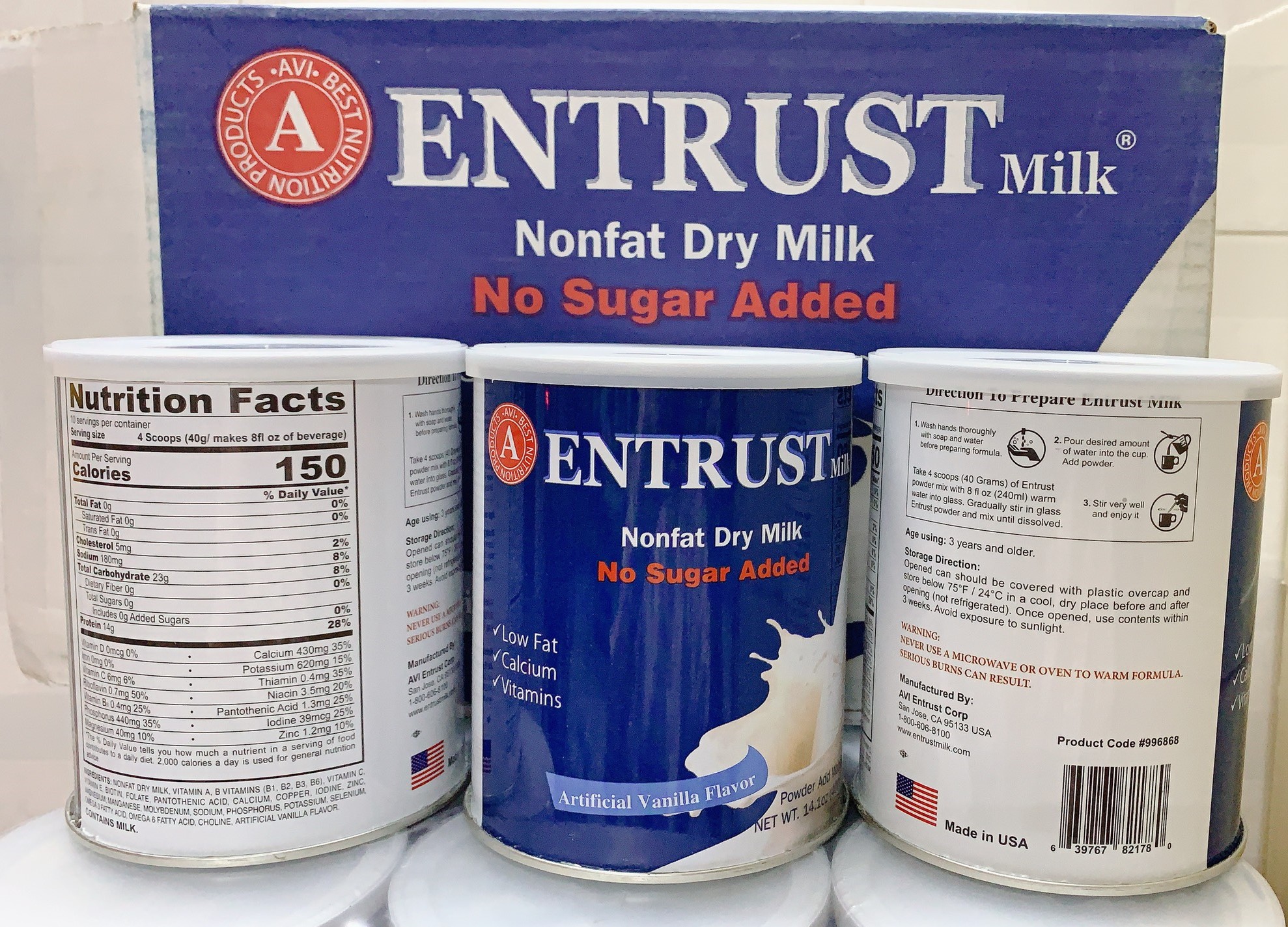 SỮA ENTRUST TỐT CHO NGƯỜI TIỂU ĐƯỜNG 400G MỸ