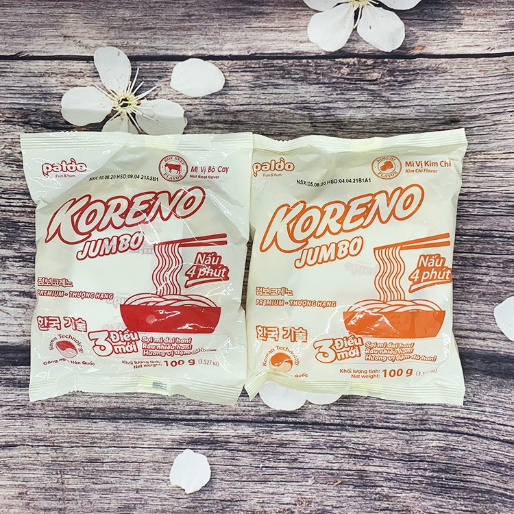 1 GÓI MỲ KORENO 100GR Giá tốt(Vị kim chi)