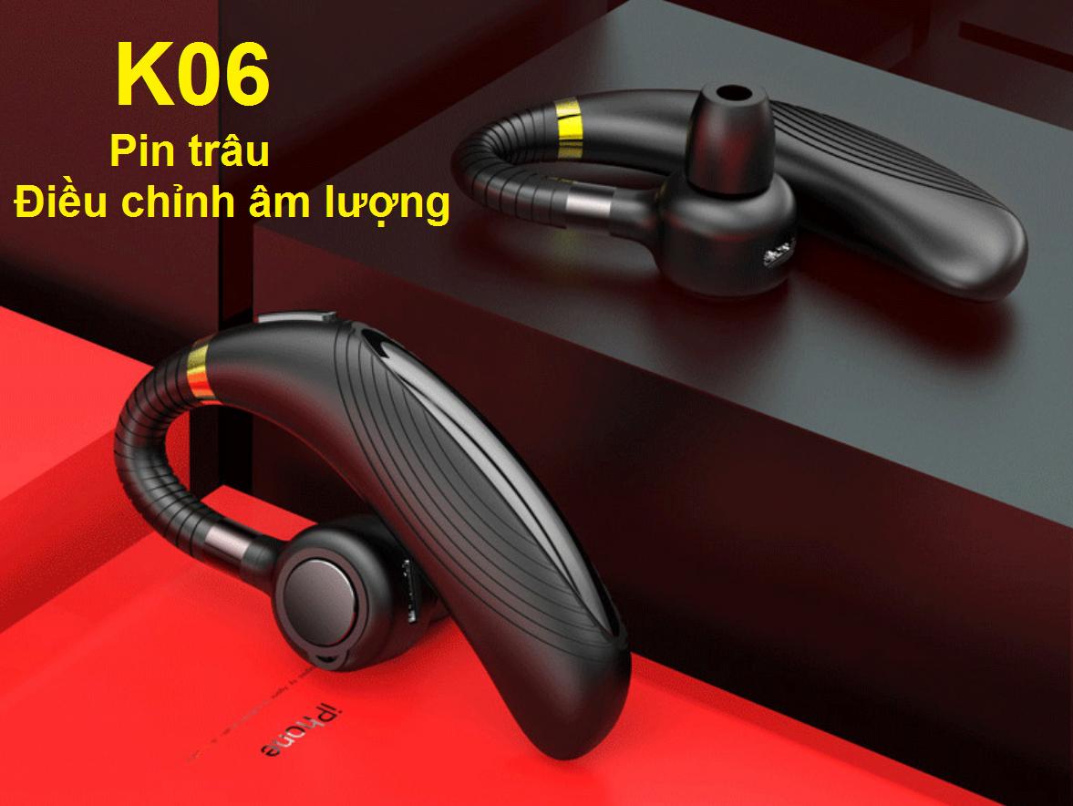 [HCM]Tai phone bluetooth K06 cao cấp - Siêu pin 300mAh (Hàng nhập)