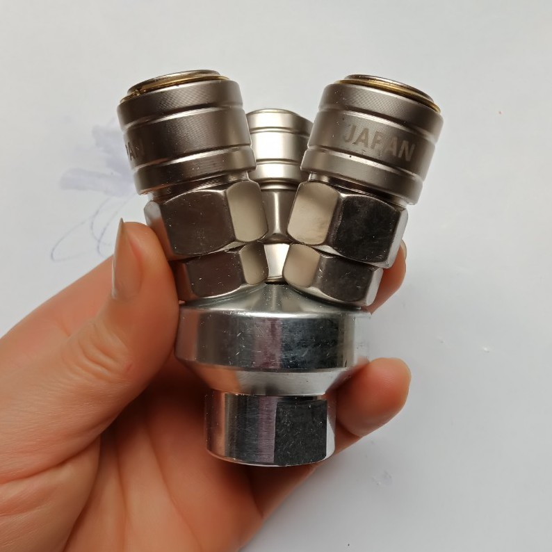 Đầu nối hơi chia 3 dùng cho máy nén khí