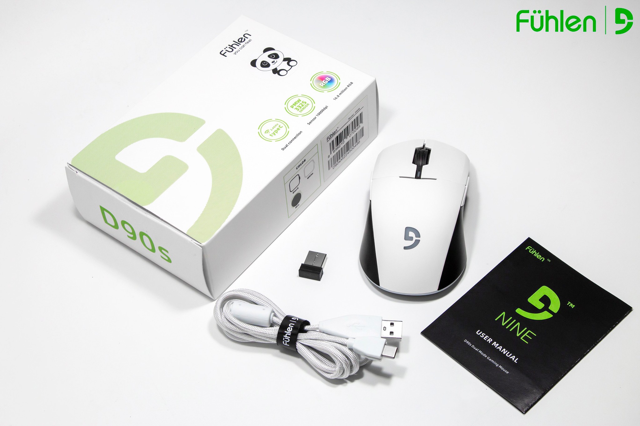 [CHÍNH HÃNG] CHUỘT GAMING FUHLEN D90S RGB – Black - White