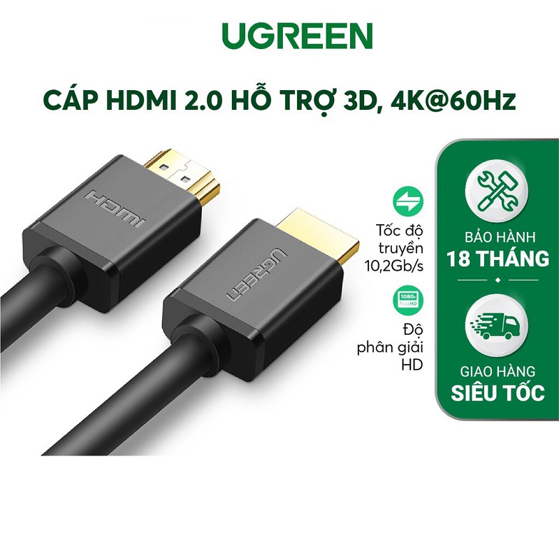 19 + 1 ugreen 60820 1.5m black full copper hdmi cable