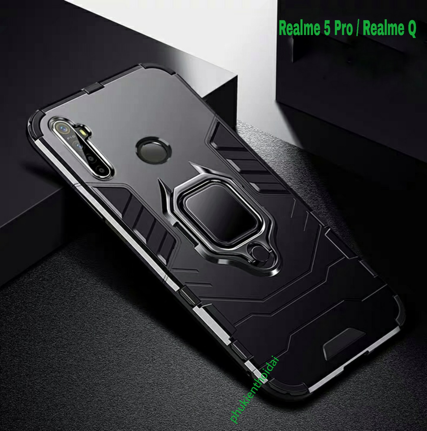 Ốp lưng Oppo Realme Q / Realme 5 Pro dùng chung Iron Man Iring chống sốc chống va đập siêu bền