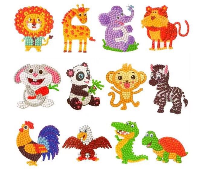 Bộ sticker tranh đính đá handmade cho các bé