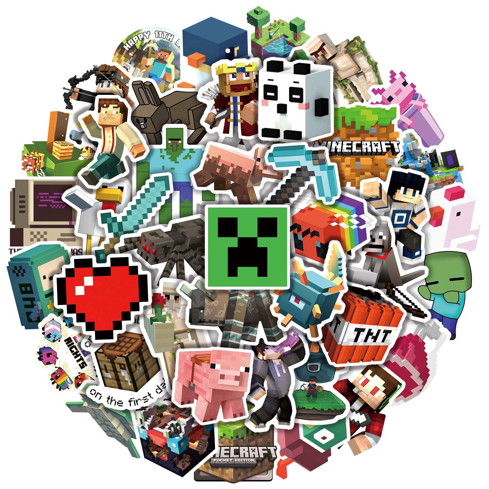 Set 50 sticker hình dán game Minecraft chống thấm nước