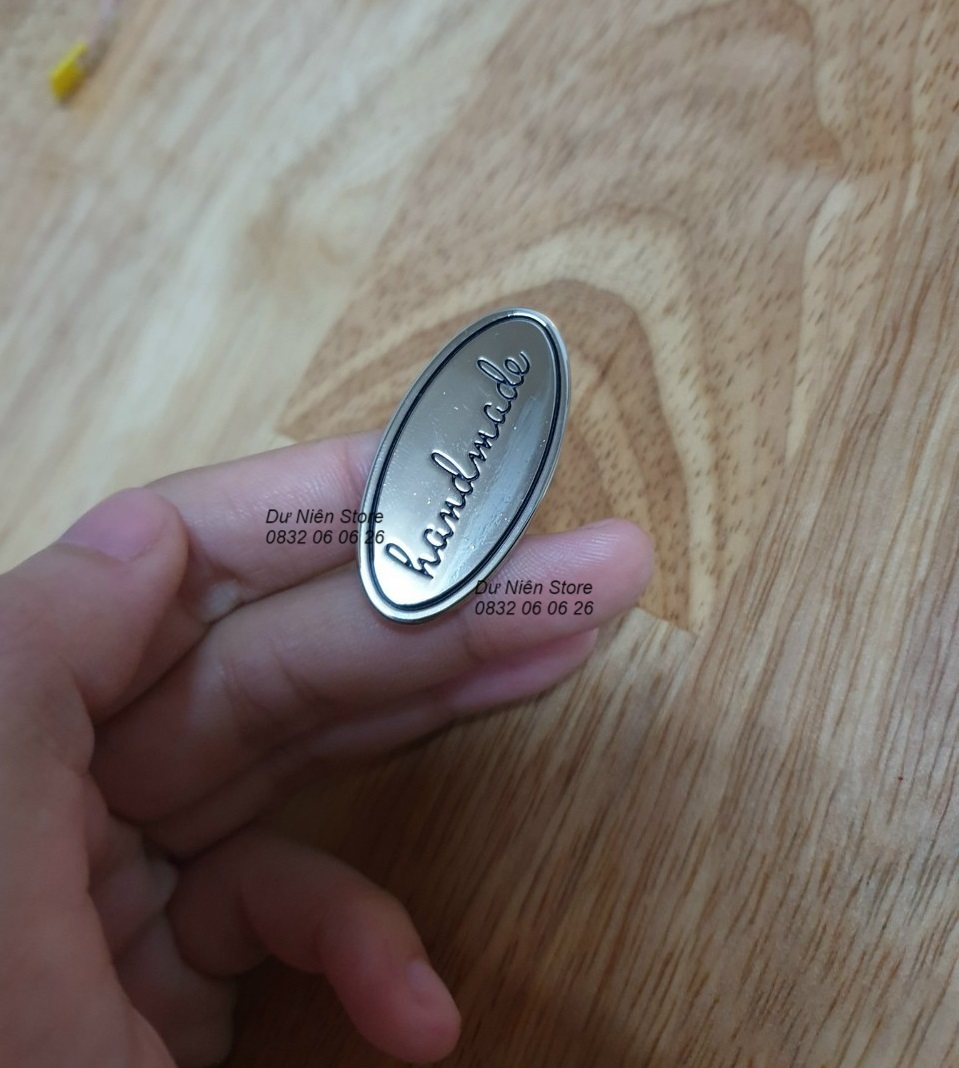 Mác handmade kim loại chữ nhật & oval