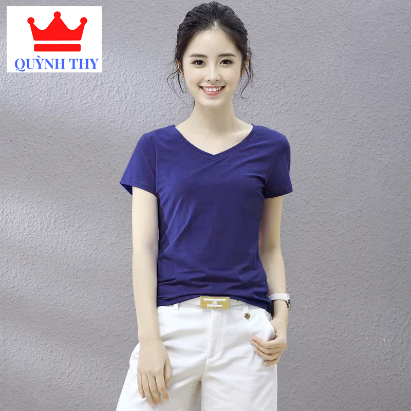 Áo Thun Nữ Cổ Tim Tay ngắn Trẻ Trung Mẫu Mới nhất