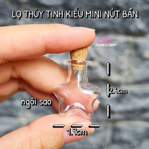 🧡Set 5 LỌ THỦY TINH KIỂU MINI NÚT BẦN🟠