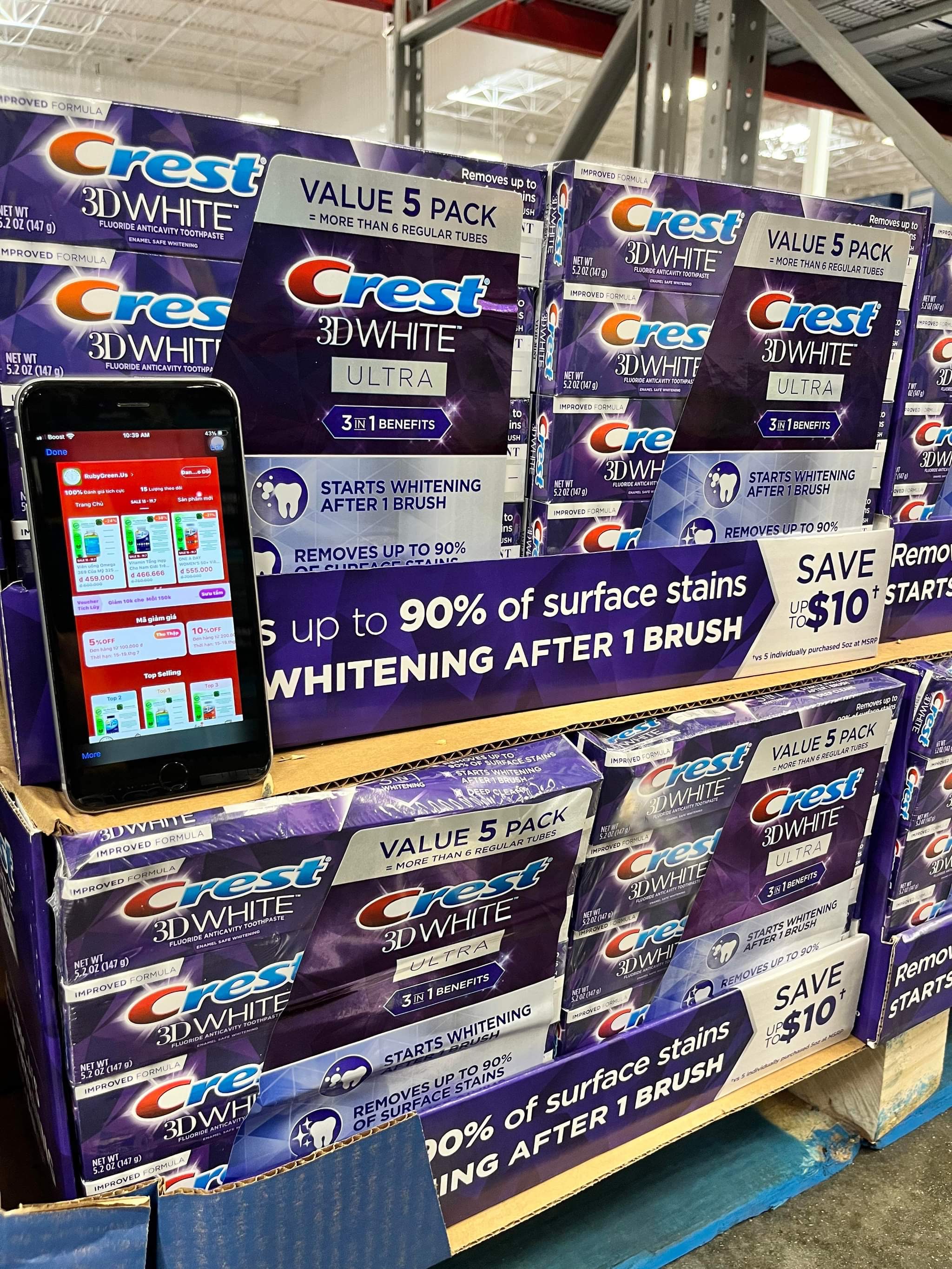 KEM ĐÁNH RĂNG CREST 3D WHITE FLUORIDE ANTICAVITY TOOTHPASTE ARCTIC FRESH